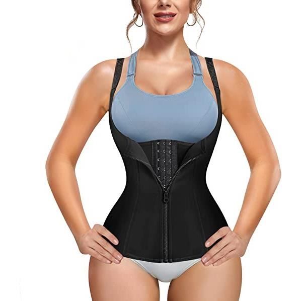 Junlan Femme Gaine Amincissante Ventre Plat Waist Shaper Training Corset  Minceur Body Sculptant Noir - Cdiscount Prêt-à-Porter