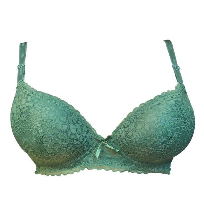 Soutien gorge 100D vert coton sans armatures lingerie femme