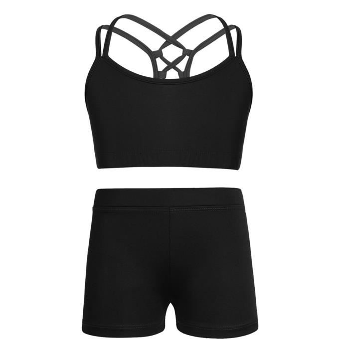 Ensemble Sport Fille Enfant - Survêtement Veste Débardeur Legging Gym Danse Patinage