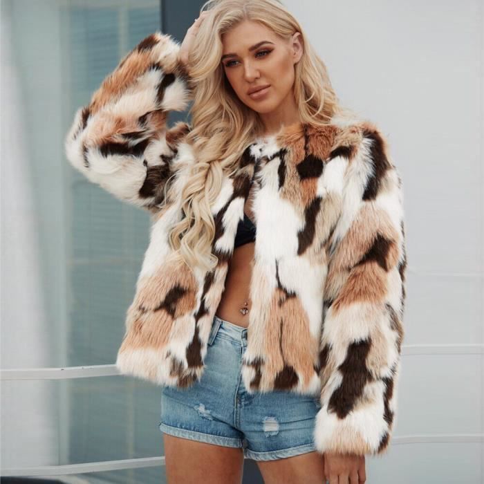 Manteau long et épais en fausse fourrure pour femm... – Grandado Manteau long et épais en fausse fourrure pour femm... – Grandado