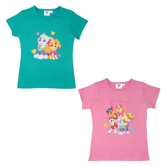 PAW Patrol: La Pat’ Patrouille T-shirt pour fille, T-shirt à manches courtes pour fille