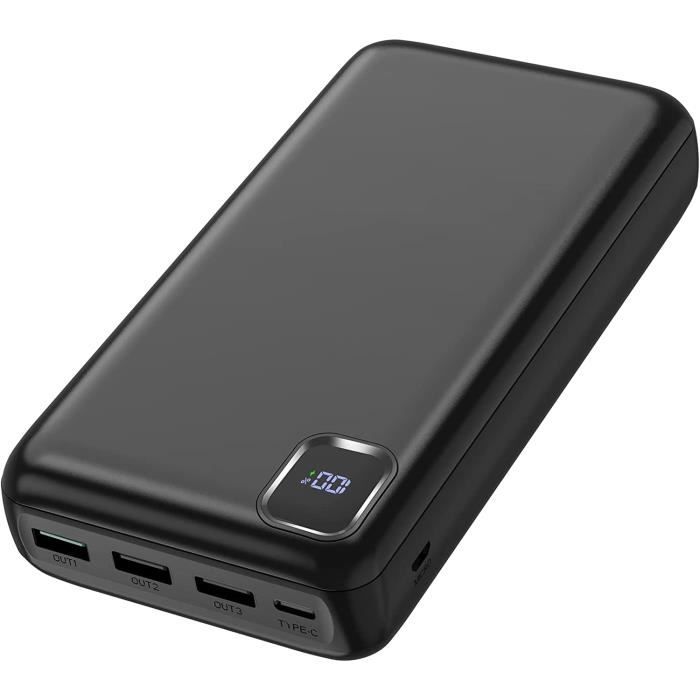 KREKCO®Batterie Externe 50000mAh Chargeur Portable Grande Capacité Rapide  avec 4 Sortie Compatible avec tous les téléphones