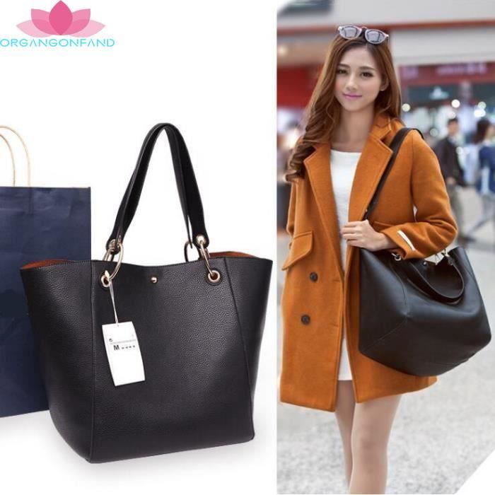 Sac ?� main femme seau vintage cuir-Marron - Cdiscount Bagagerie - Maroquinerie