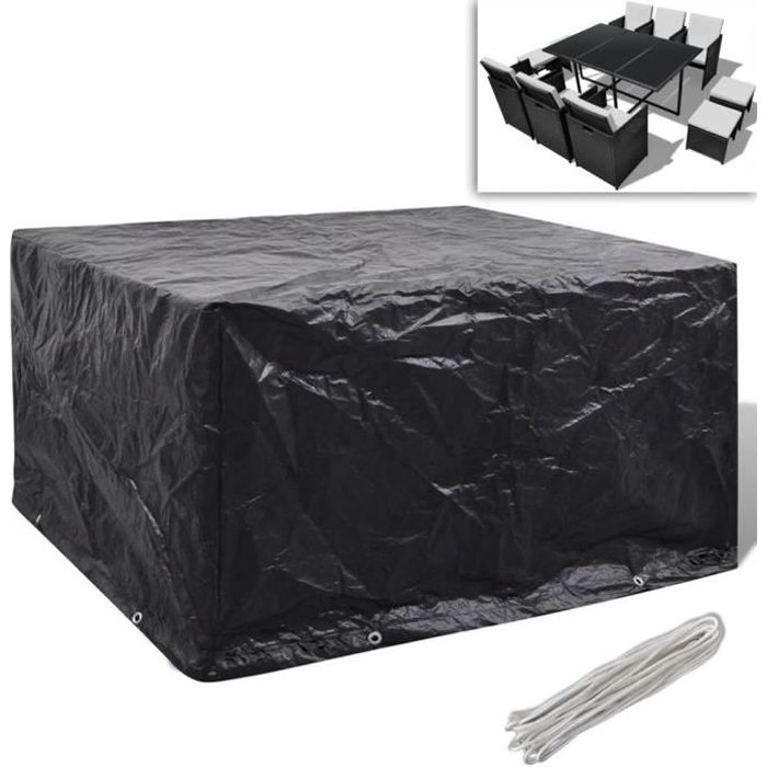 Housse de salon de jardin Résine tressée 8 ?illets 172x113cm  Achat