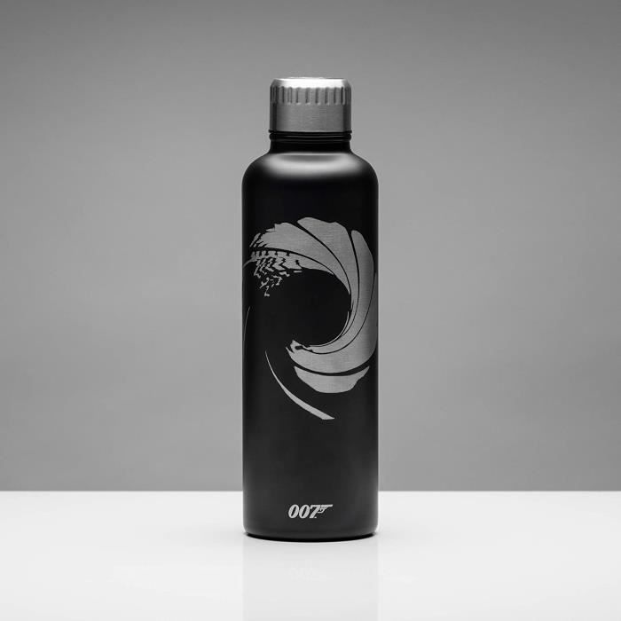 007 Metal Water Bottle – 450 Ml, Edelstahl, Doppelwandig, James Bond Design, Für Heiße & Kalte Getränke