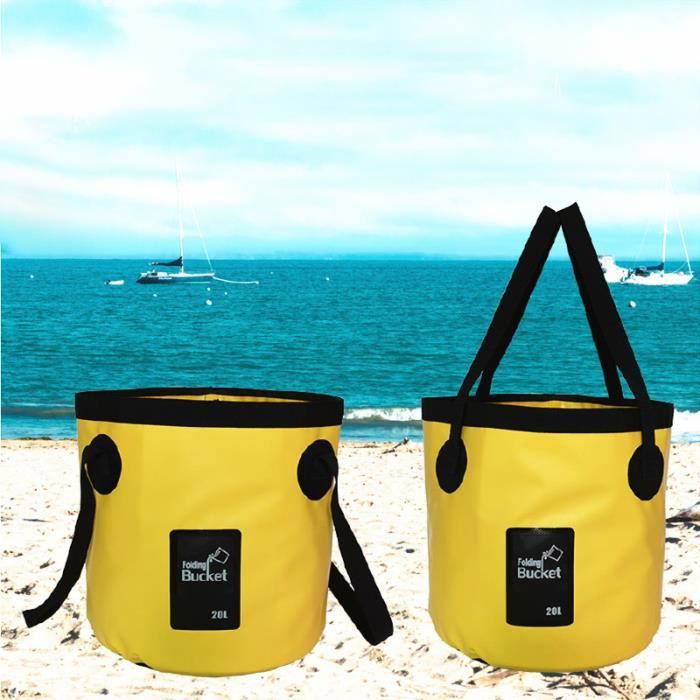 LES Seau retractable,Seau Pliable 13L Récipient D'eau Pliable Portable