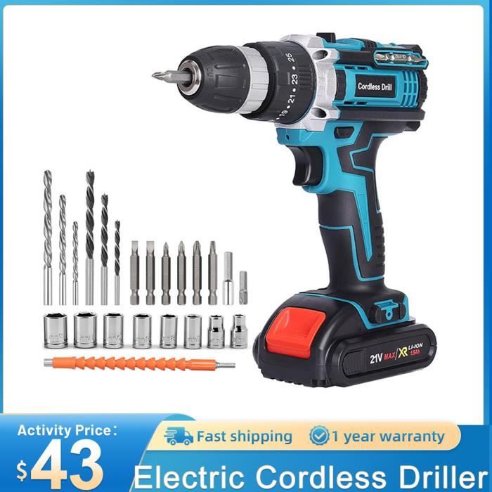 Sundpeypro Perceuse Sans Fil 21V Brushless 120Nm Batteries