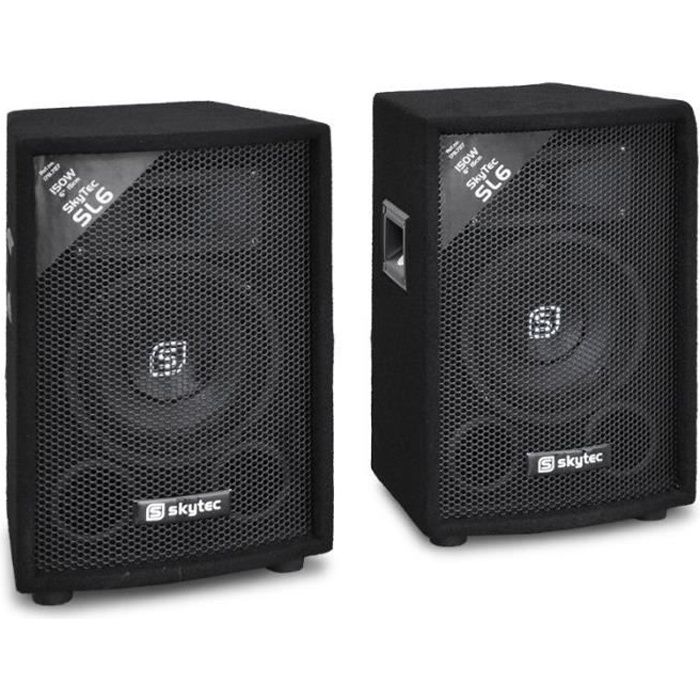 Vonyx Paire dEnceintes SL6 PA Speakerbox 6 pouces 150 Watts Enceintes Passives Public Address Sonorisation Messages public