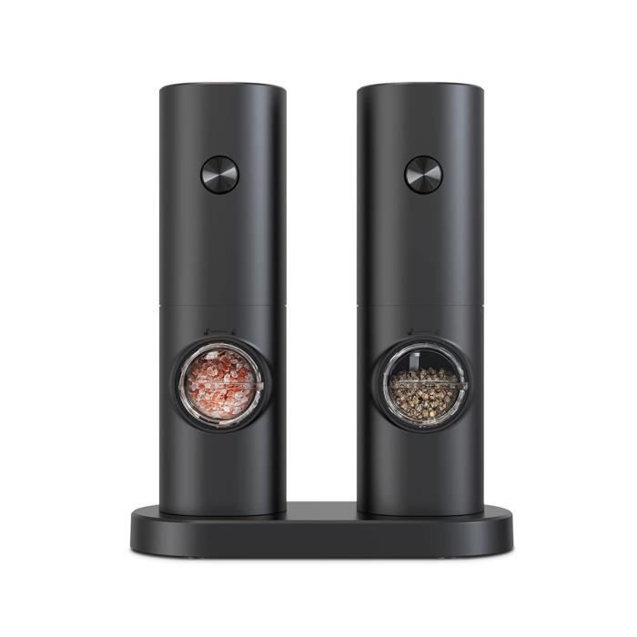 CINNANI MOULIN À Poivre Et Sel électrique Inox 2 Pièces Avec Station De