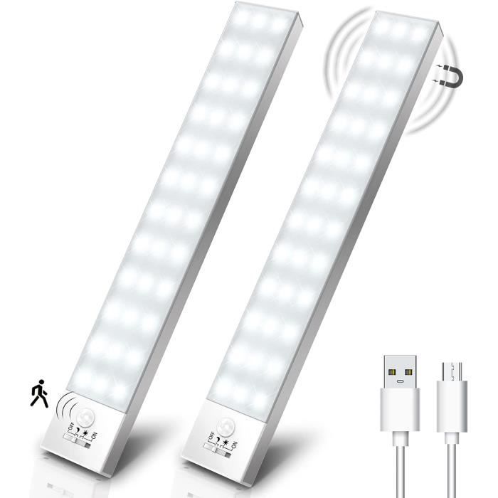 OUILA Lampe de Placard avec Détecteur de Mouvement, 36 LED Lampe 3000K USB  Sans Fil Veilleuse, Armoire, Escalier, Couloir, Cuisines, Garage, Bord de  Lit(2 Pack, 23cm) : : Luminaires et Éclairage