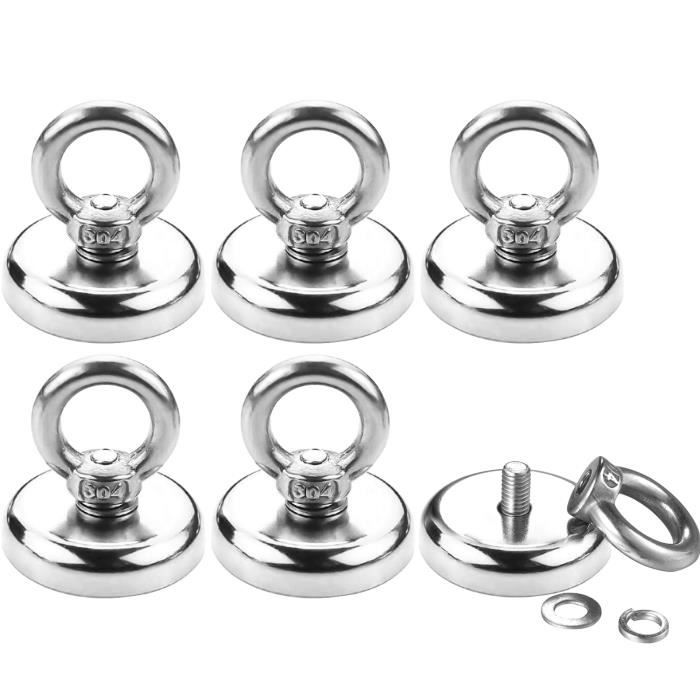Aimants à Visser Néodyme Super Puissants - 2 Pièces Avec Filetage M8, Force 36 Kg, Pour Fixation Outils, Caméras, Lampes - 10