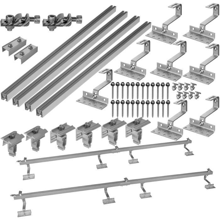 Lot 2 Connecteurs Profilés Aluminium C 40x40mm - Pour Rails Panneaux Solaires PV
