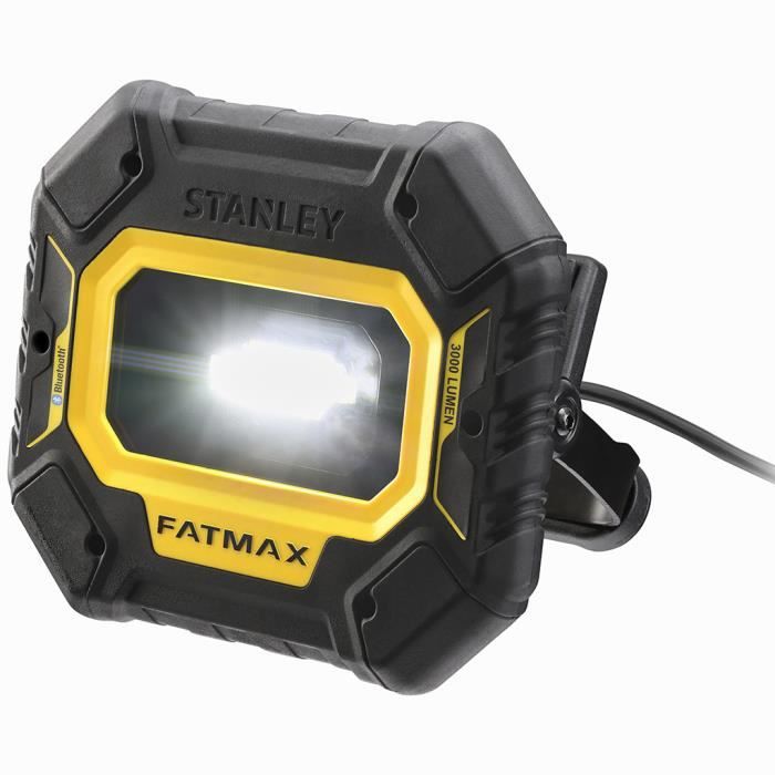 stanley - projecteur filaire fatmax 3000 lumens connectivité bluetooth