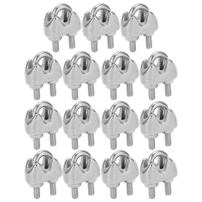 Serre-Câble Acier Inox 3-8mm - Pinces Rondes Robustes Pour Câble Métallique (3mm 2pcs)