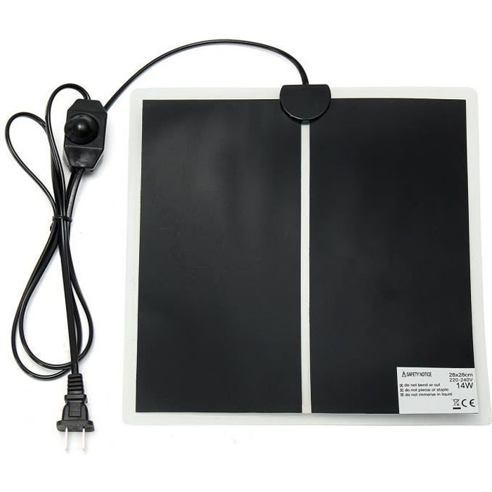 Comparer les prix de 14W Tapis Coussin Chauffant à Animal Reptile Lézard Araignée Tortue Isolation Thermique Chauffage 28x28cm