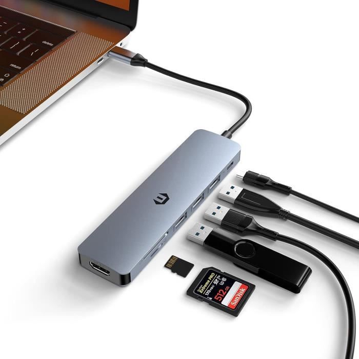 Hub Usb C Double Écran, 7 In 1 Adaptateur Usb C 4K Uhd Avec 3 * Usb 3.0 — free download