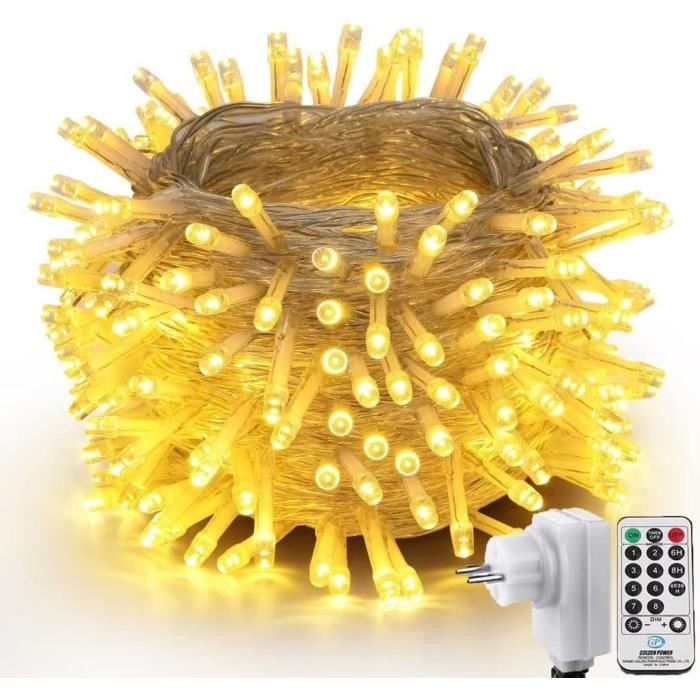 Guirlande Lumineuse LED 10m 100 LEDs Rechargeable USB - Télécommande, IP44 étanche, 8 Modes + Minuterie | Pour Noël, Jardin, Chambre, Mariage, Fête Intérieur/extérieur