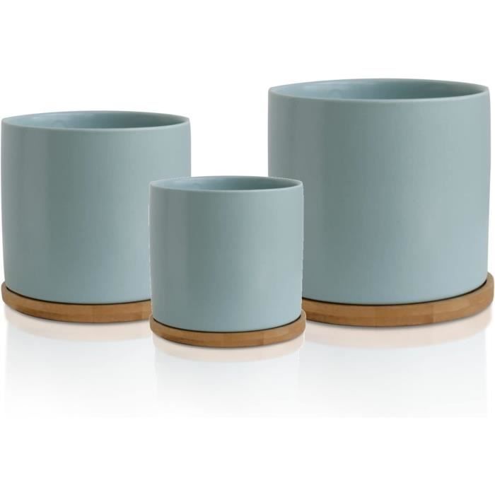 Ensemble de pots à bougies en verre avec couvercle en bambou Récipients