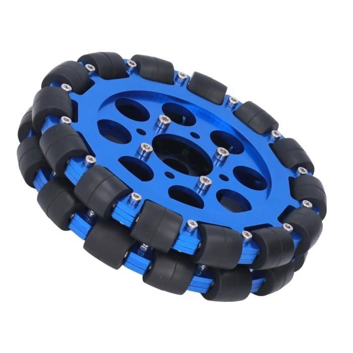 Roue Omnidirectionnelle 38mm En Aluminium – Double Roue 8 Rouleaux PU – Robotique Et Jouets