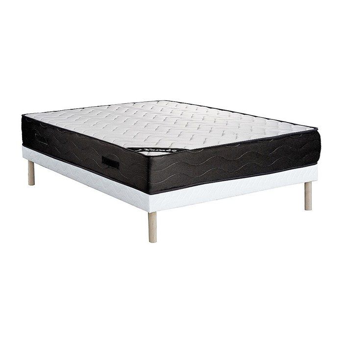 Ensemble 160 x 200 cm sommier tapissier + matelas ressorts ensachés 7 zones et mémoire de forme ép.24cm - MERISI de YSMÉE Ensemble 160 x 200 cm sommier tapissier + matelas ressorts ensachés 7 zones et mémoire de forme ép.24cm - MERISI de YSMÉE