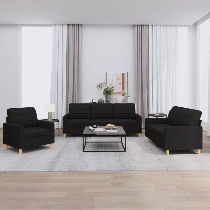 Ensemble Canapés 3 Pièces Velours Vert Foncé - Fauteuil, 2 Places Et 3 Places Avec Coussins - Structure Contreplaqué Et Métal - Dimensions Incluses
