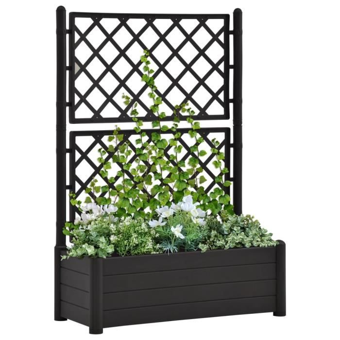 Vidaxl Jardinière avec treillis 100x43x142 cm PP - vue 3