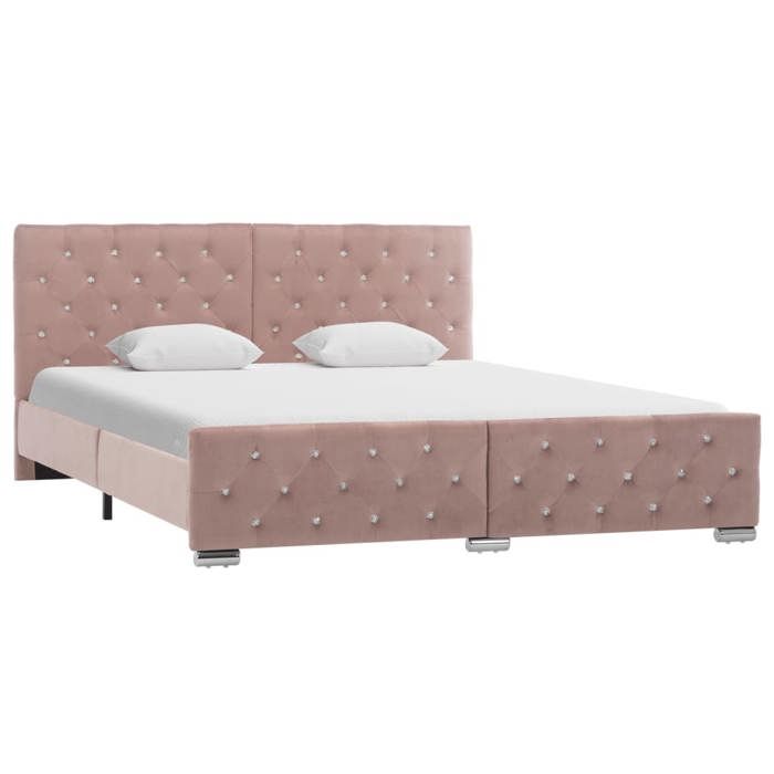 vidaXL Cadre de lit sans matelas Rose Velours 160x200 cm 286827