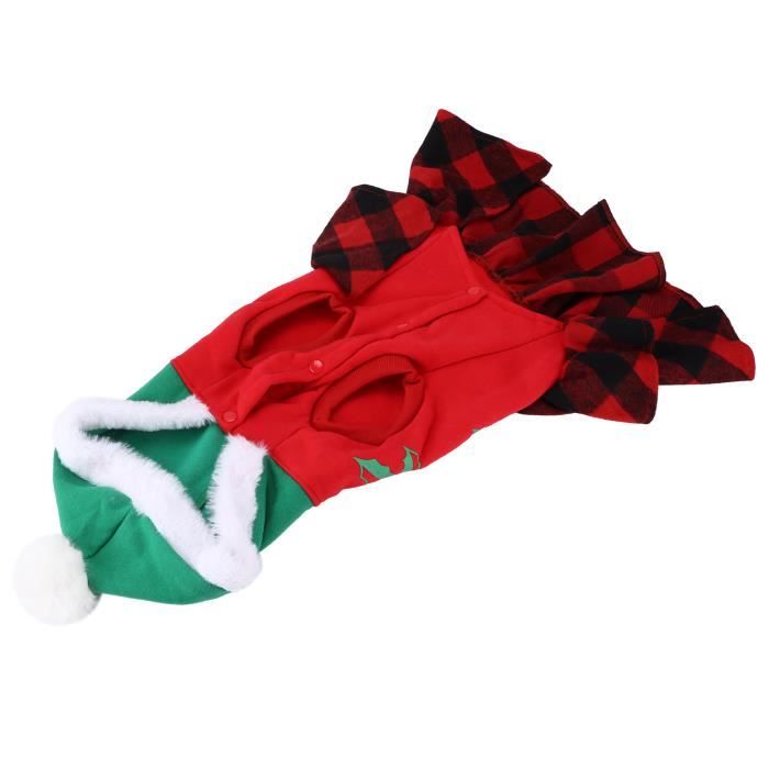VINGVO Robe de Noël de chien Robe de Noël pour chien et chat, chaude et