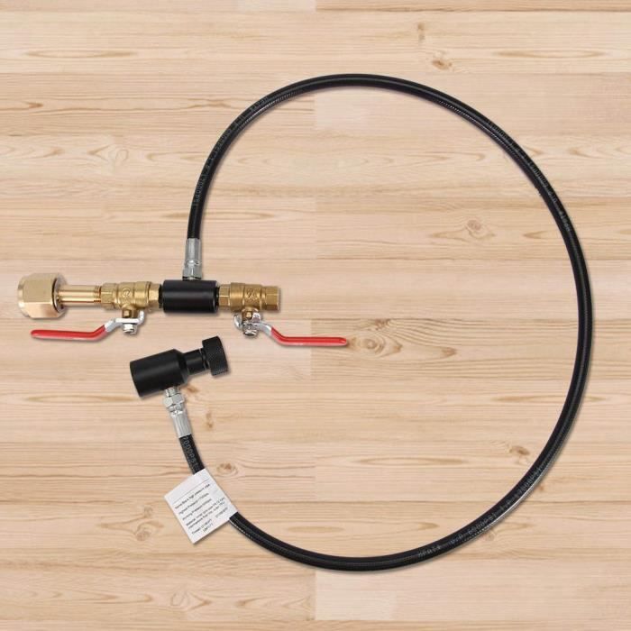 Tuyau De Remplissage De Propane Avec Adaptateur – 67 Cm, Rouge, Caoutchouc Et Métal