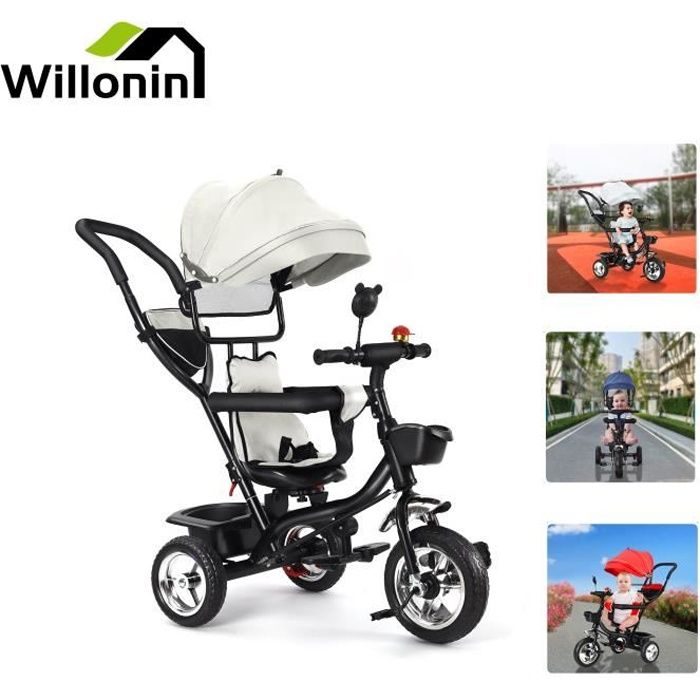 Tricycle Évolutif Willonin® pour enfant - Gris - 3 modes - Ceintures de  sécurité - 1-5 ans - Cdiscount Jeux - Jouets