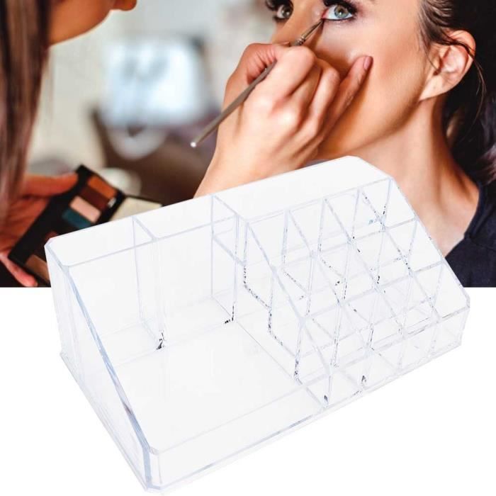 Boîte De Rangement Pour Tampons De Coton Carrés - Organisateur Cosmétique Transparent, Avec Couvercle