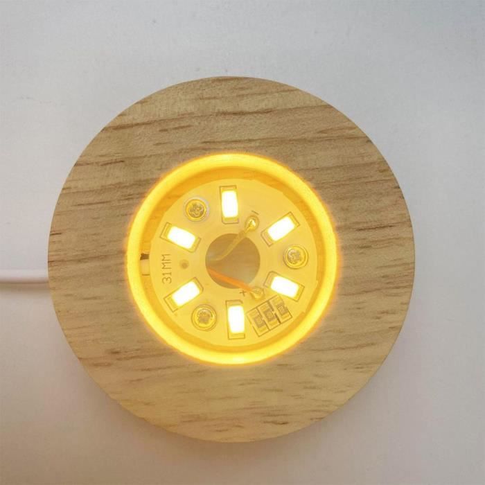 TOGEVAL Lot 2 Supports Lampe Bois Ronde + Tige Creuse E27 – Base Élégante Pour Création Luminaire DIY