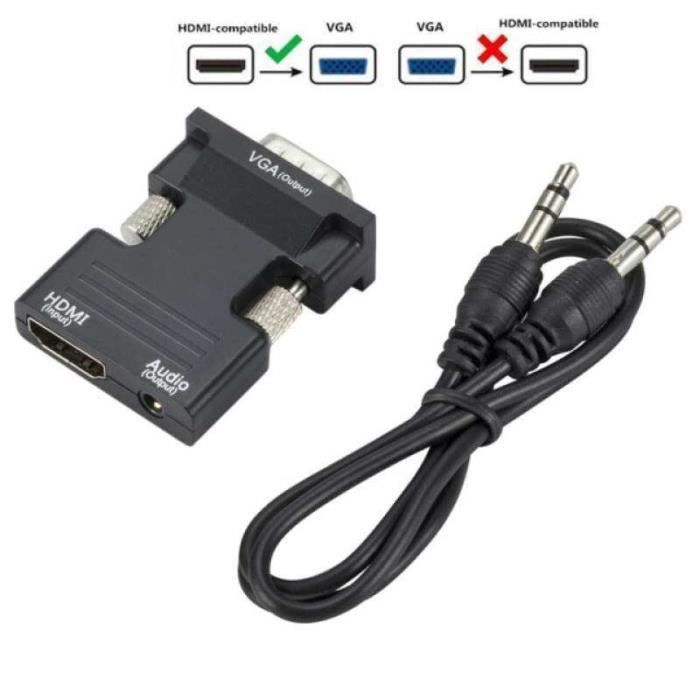 HI04961CABLE. adaptateur VGA vers HDMI. convertisseur Audio vidéo