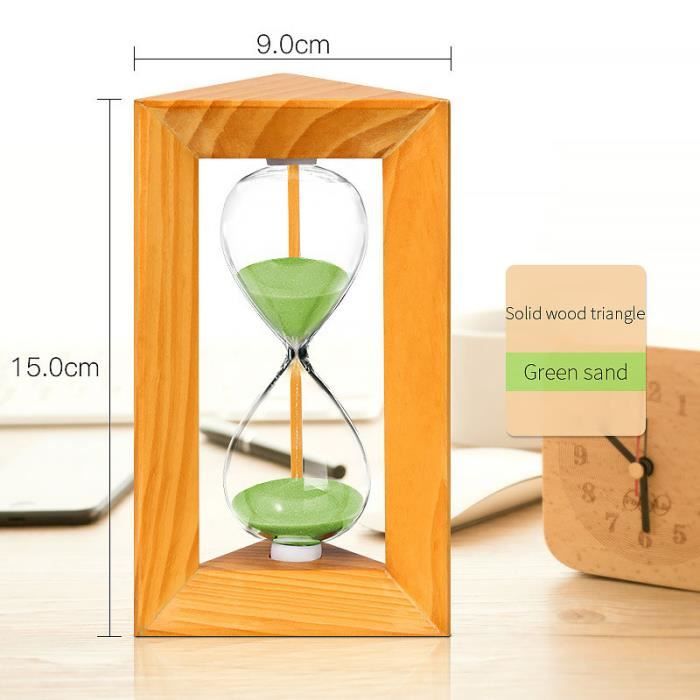 Sablier 3 En 1 Bois - Minuteur Décoratif 1, 3, 5 Minutes - Pour Cuisine, Jeux Et Gestion Du Temps