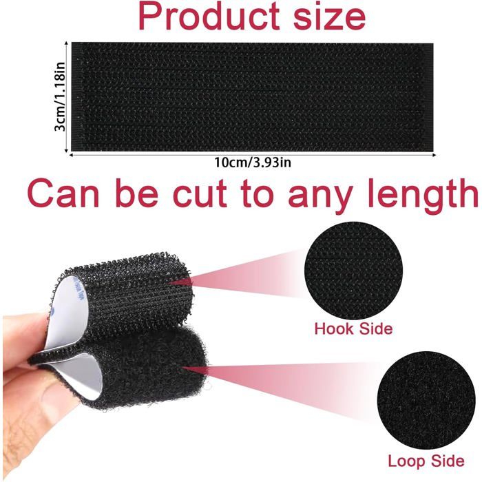 O-Kinee 12M Scratch Autocollant, 20mm Bande Adhésives Agrippantes