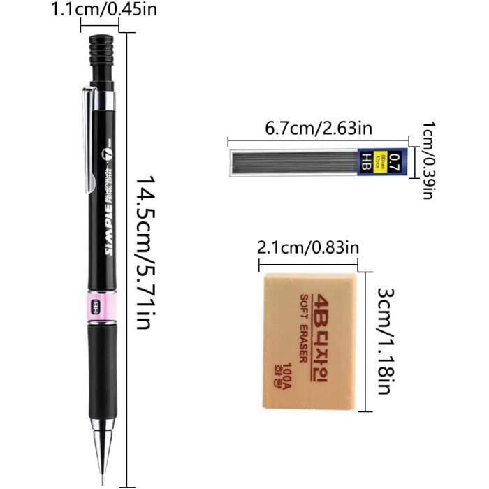3 Pièces Porte-Mine Clutch Pencil Crayon Mécanique Set avec 10 Boîtes 0.7  mm Recharges de Plomb HB Portable pour Croquis [18] - Cdiscount Beaux-Arts  et Loisirs créatifs
