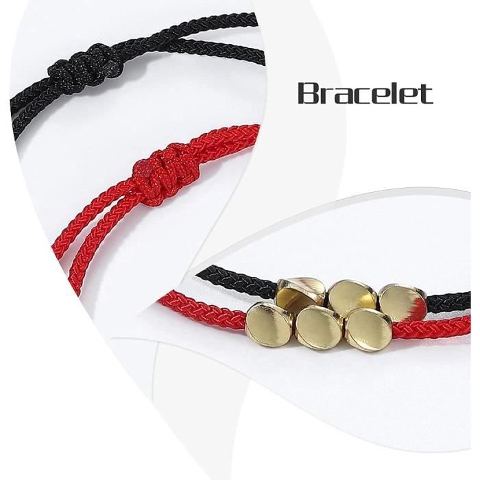 Lot 2 Bracelets Tibétains Cuivre Tressés Hicarer - Réglables Perles Colorées
