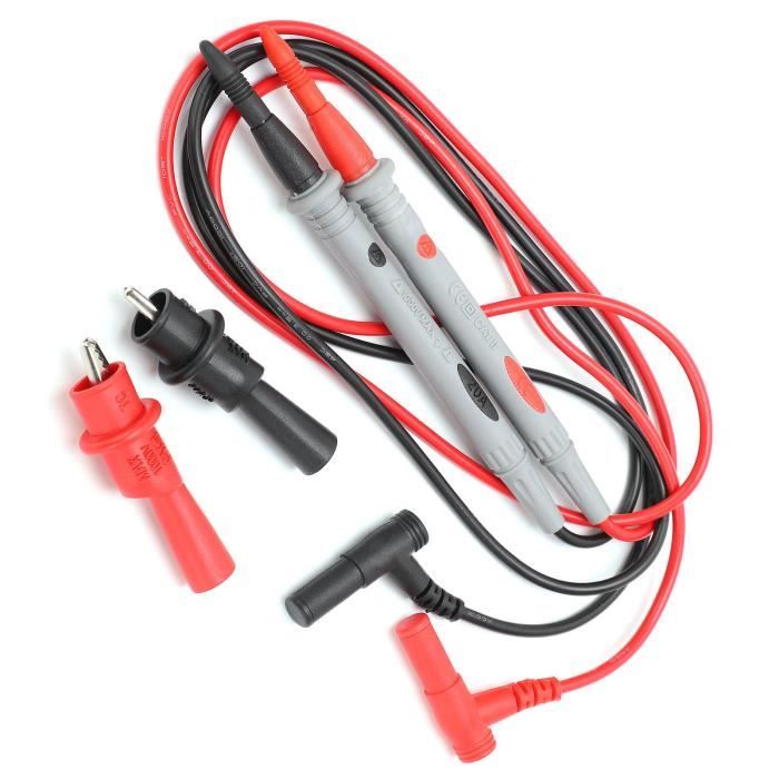 EJ.life Câble de test P14‑A Cordons de test 4 mm avec kit de clips  Accessoires de ligne de test multimètre antidérapants - Cdiscount Bricolage
