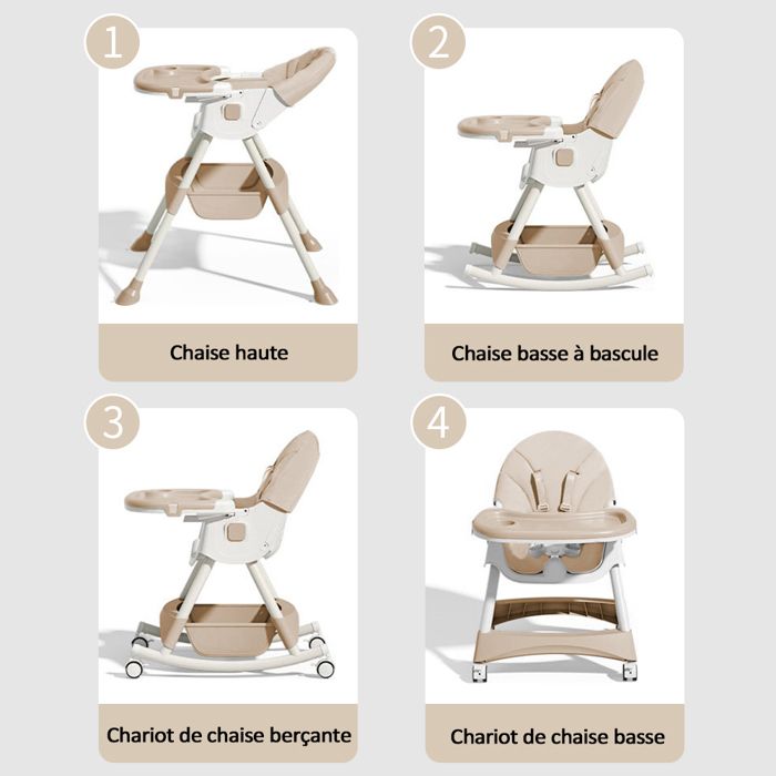 chaise bébé multifonction 3x1 en plastique confortable - Vitamin