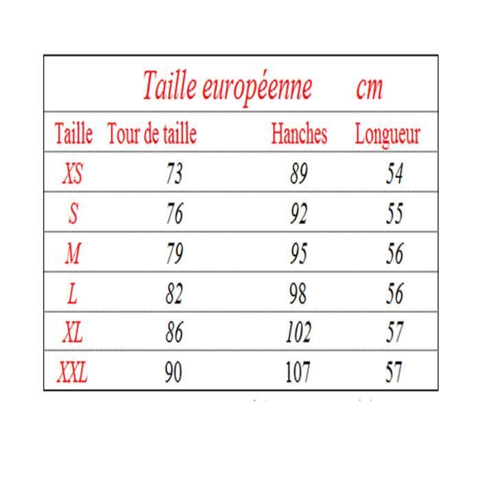 Correspondance taille online xl short homme