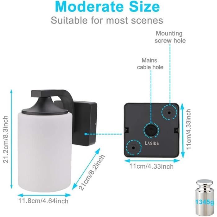 Applique Murale Balcon Jardin Étanche - Noir - Applique - Rue Du