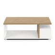 Table basse rectangulaire ACCESS - 3 Niches - Décor chêne Hamilton et blanc - L 91,8 x P 50 x H 36 cm - DEMEYERE-2