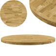 PLATEAU DE TABLE VENDU SEUL - BAO Dessus de table Bois de chêne massif Rond 44 mm 400 mm - 7658796581512-2