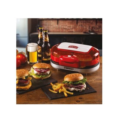 Ariete Hamburger Maker Party Time - Piastre Doppie Antiaderenti, 1200W, Rosso Anni '50 - Foto 11