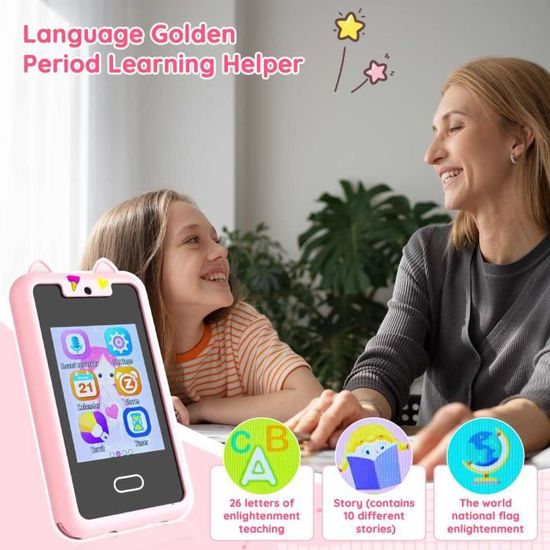Lot De 2 Téléphones Jouets Simulateurs – écouteurs Chuchoteurs Pour Prononciation, Rose, Classe Ou Maison