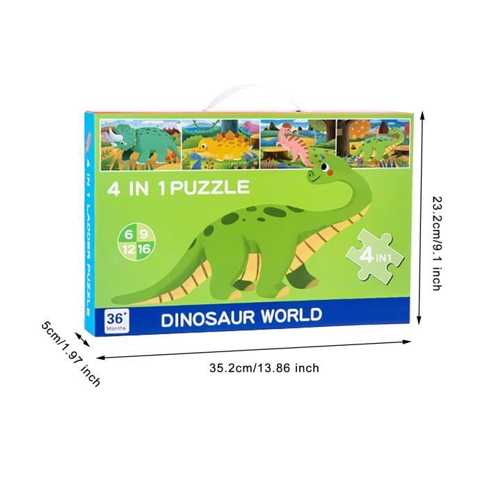 Puzzle enfant 4 en 1 Monde des animaux 6-9-12-16 de pièces niveau  difficulté 405be - Cdiscount Jeux - Jouets