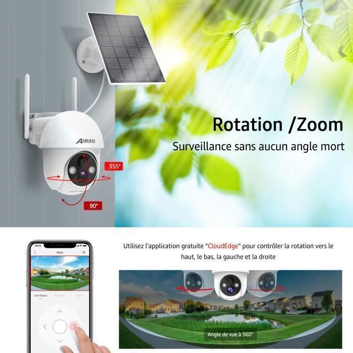 Caméra de Surveillance sans Fil Wifi Solaire Extérieur/Intérieur 2K/3MP Panoramique 355°Détection PIR Audio Bidirectionnel Elephas® - Bricolage Caméra de Surveillance sans Fil Wifi Solaire Extérieur/Intérieur 2K/3MP Panoramique 355°Détection PIR Audio Bidirectionnel Elephas® - Bricolage