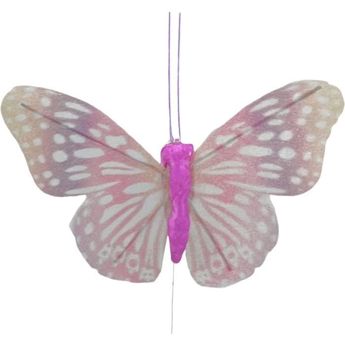 Lot De 3 Papillons Scintillants à Paillettes Pour Décorer Ton Sapin De Noël Ou Ta Maison - 11,5 X 10 Cm - 10