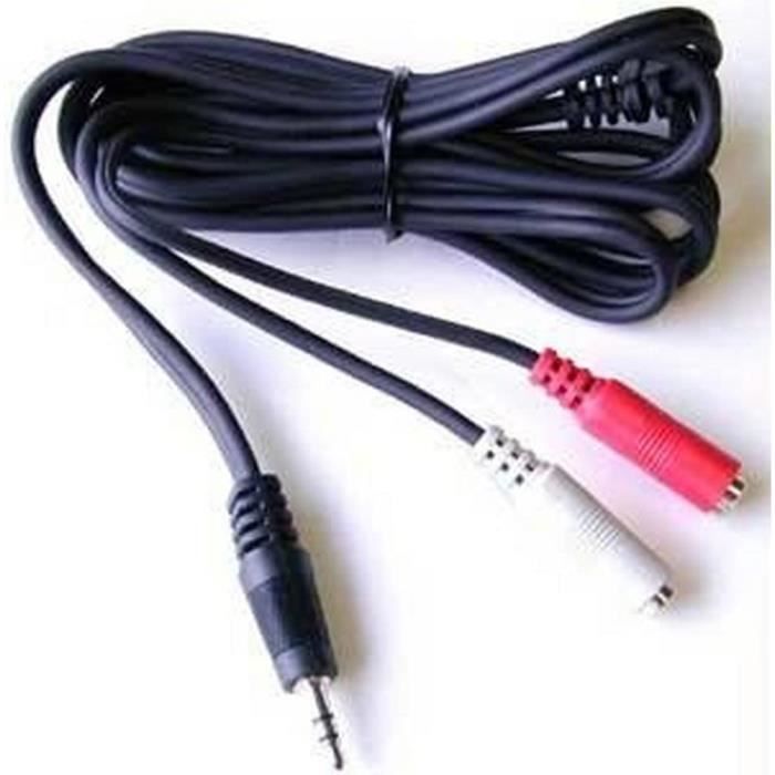 StarTech.com Câble Adaptateur Audio Mini-Jack 3.5mm Mâle vers 2x RCA /  Cinch Femelle - 15 cm sur