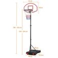 Yaheetech Panier de Basket-Ball Extérieur Intérieursur Pied Hauteur Réglable 159 - 214 cm 5 Niveaux avec Support et Roulettes Rouge-3